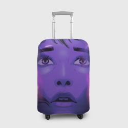 Чехол для чемодана 3D Девушка в кибер сити