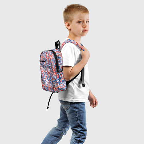 Детский рюкзак 3D с принтом Русский      орнамент, вид сзади #1