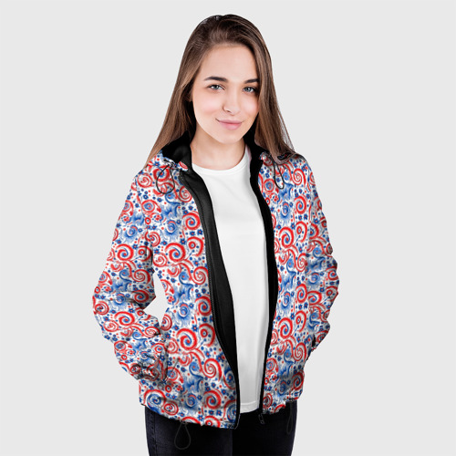 Женская куртка 3D Орнамент русский, цвет черный - фото 4