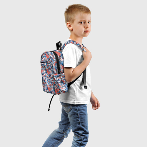 Детский рюкзак 3D с принтом Русский орнамент паттерн, вид сзади #1