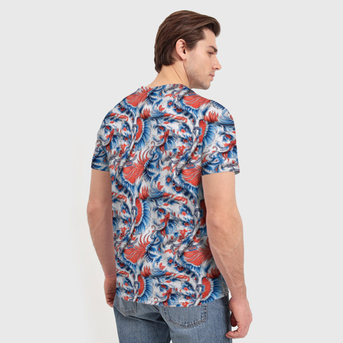 Мужская футболка 3D с принтом Русский орнамент паттерн, вид сзади #2