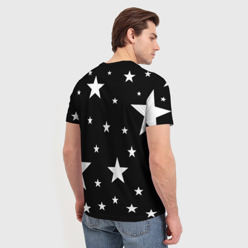 Мужская футболка 3D с принтом Звездочки, вид сзади #2