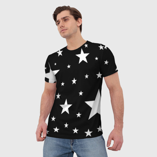 Мужская футболка 3D с принтом Звездочки, фото на моделе #1