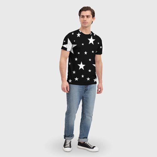 Мужская футболка 3D с принтом Звездочки, вид сбоку #3