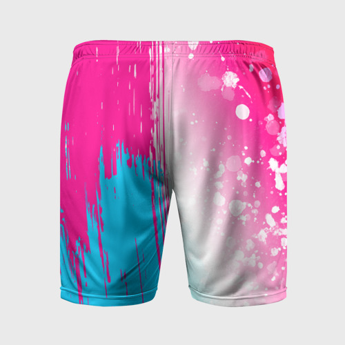 Мужские шорты спортивные CreepyPasta neon gradient style: по-вертикали, цвет 3D печать - фото 2