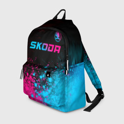 Рюкзак 3D Skoda - neon gradient: символ сверху