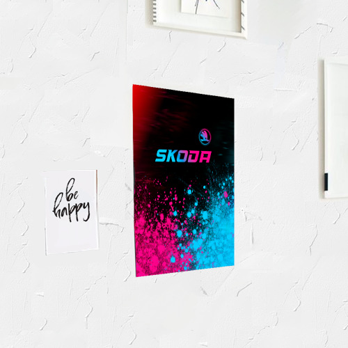 Постер Skoda - neon gradient: символ сверху - фото 3