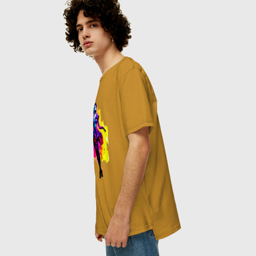 Мужская футболка хлопок Oversize с принтом Тусовщица, вид сбоку #3