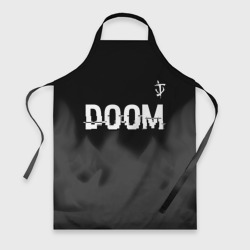 Фартук 3D Doom glitch на темном фоне: символ сверху