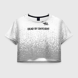 Женская футболка Crop-top 3D Dead by Daylight glitch на светлом фоне: символ сверху