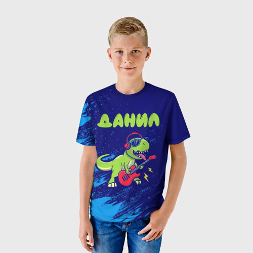 Детская футболка 3D Данил рокозавр, цвет 3D печать - фото 3