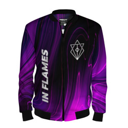 Мужской бомбер 3D In Flames violet plasma