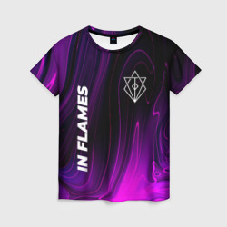 Женская футболка 3D In Flames violet plasma
