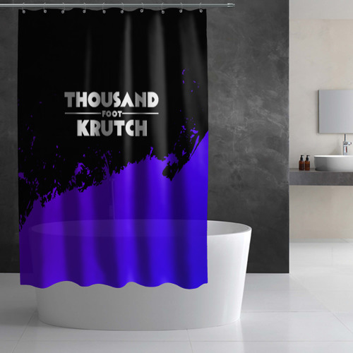 Штора 3D для ванной Thousand Foot Krutch purple grunge - фото 2