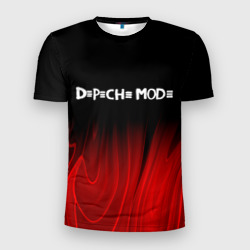 Мужская футболка 3D Slim Depeche Mode red plasma