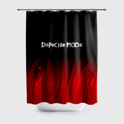 Штора 3D для ванной Depeche Mode red plasma