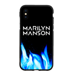 Чехол для iPhone XS Max матовый Marilyn Manson blue fire