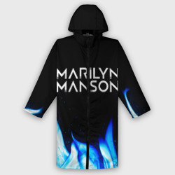 Мужской дождевик 3D Marilyn Manson blue fire