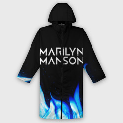 Женский дождевик 3D Marilyn Manson blue fire