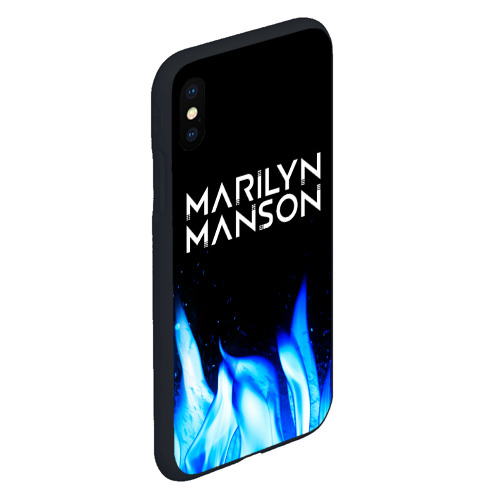Чехол для iPhone XS Max матовый Marilyn Manson blue fire - фото 3