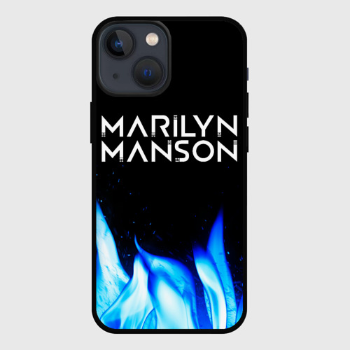 Чехол для iPhone 13 mini Marilyn Manson blue fire