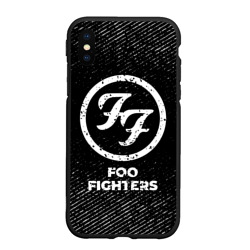 Чехол для iPhone XS Max матовый Foo Fighters с потертостями на темном фоне