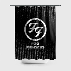 Штора 3D для ванной Foo Fighters с потертостями на темном фоне