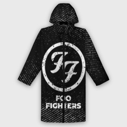 Женский дождевик 3D Foo Fighters с потертостями на темном фоне