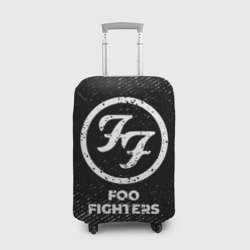 Чехол для чемодана 3D Foo Fighters с потертостями на темном фоне