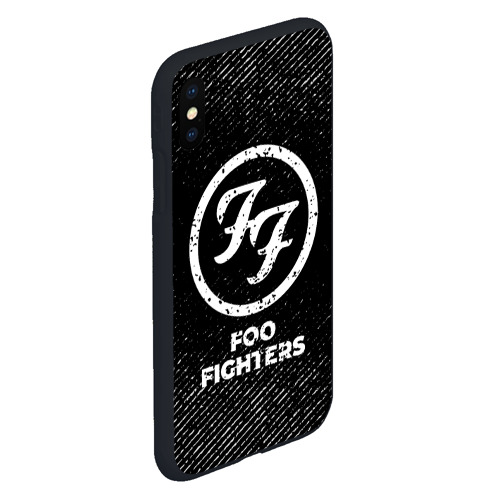 Чехол для iPhone XS Max матовый Foo Fighters с потертостями на темном фоне - фото 3