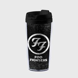 Термокружка-непроливайка Foo Fighters с потертостями на темном фоне