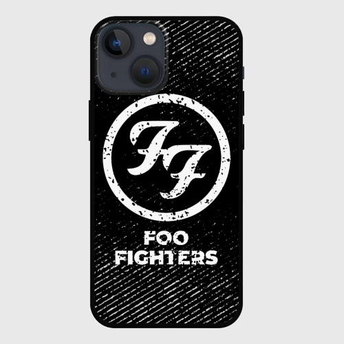 Чехол для iPhone 13 mini Foo Fighters с потертостями на темном фоне