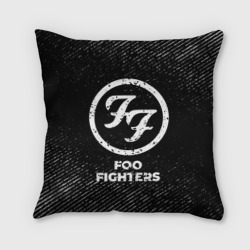 Подушка 3D Foo Fighters с потертостями на темном фоне