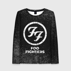 Женский лонгслив 3D Foo Fighters с потертостями на темном фоне
