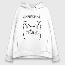 Женское худи Oversize хлопок Evanescence - rock cat