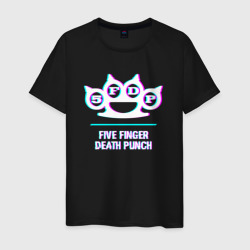 Мужская футболка хлопок Five Finger Death Punch glitch rock