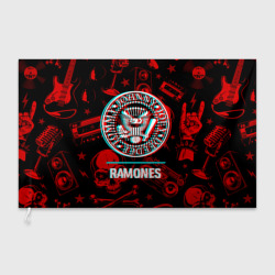 Флаг 3D Ramones rock glitch