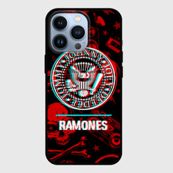 Чехол для iPhone 13 Pro Ramones rock glitch