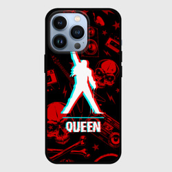 Чехол для iPhone 13 Pro Queen rock glitch