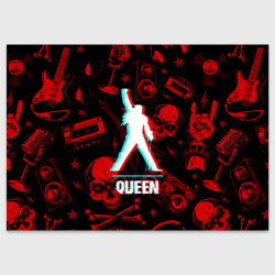 Поздравительная открытка Queen rock glitch