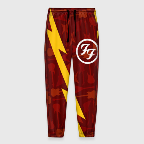 Мужские брюки 3D с принтом Foo Fighters гитары и молния, вид спереди #2