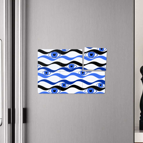 Магнитный плакат 3Х2 Глазки плывущие в голубых волнах - фото 4
