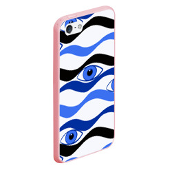 Чехол для iPhone 5/5S матовый Глазки плывущие в голубых волнах - фото 2