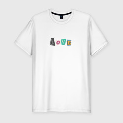 Мужская футболка хлопок Slim Love из вырезанных букв