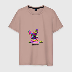 Мужская футболка хлопок Собака с надписью: Я спокоен