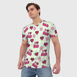 Мужская футболка 3D Я люблю папу - надпись паттерн - фото 2