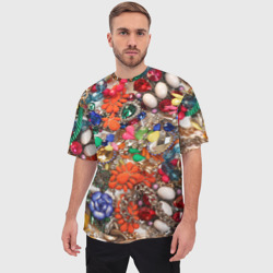 Мужская футболка oversize 3D Камни и драгоценности - фото 2