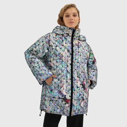 Женская зимняя куртка Oversize Вся в пайетках - фото 2