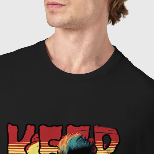 Мужская футболка хлопок Keep rock alive, цвет черный - фото 6