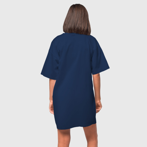 Платье-футболка хлопок Подружки, цвет темно-синий - фото 4